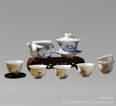 高端商務禮品瓷 青花玲瓏功夫茶具的鑒賞與市場探析